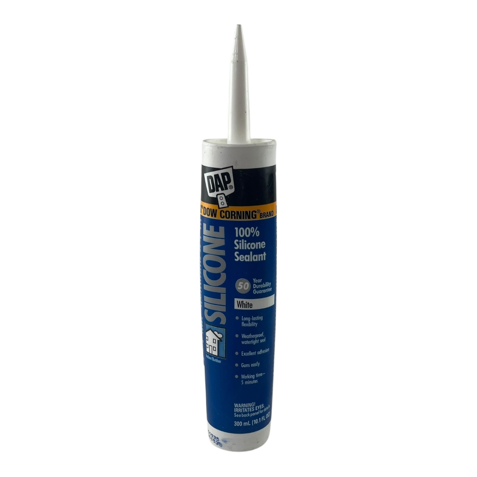 DAP 100% Silicone Sealant White 10.1oz Weatherproof Long-lasting Flexibility