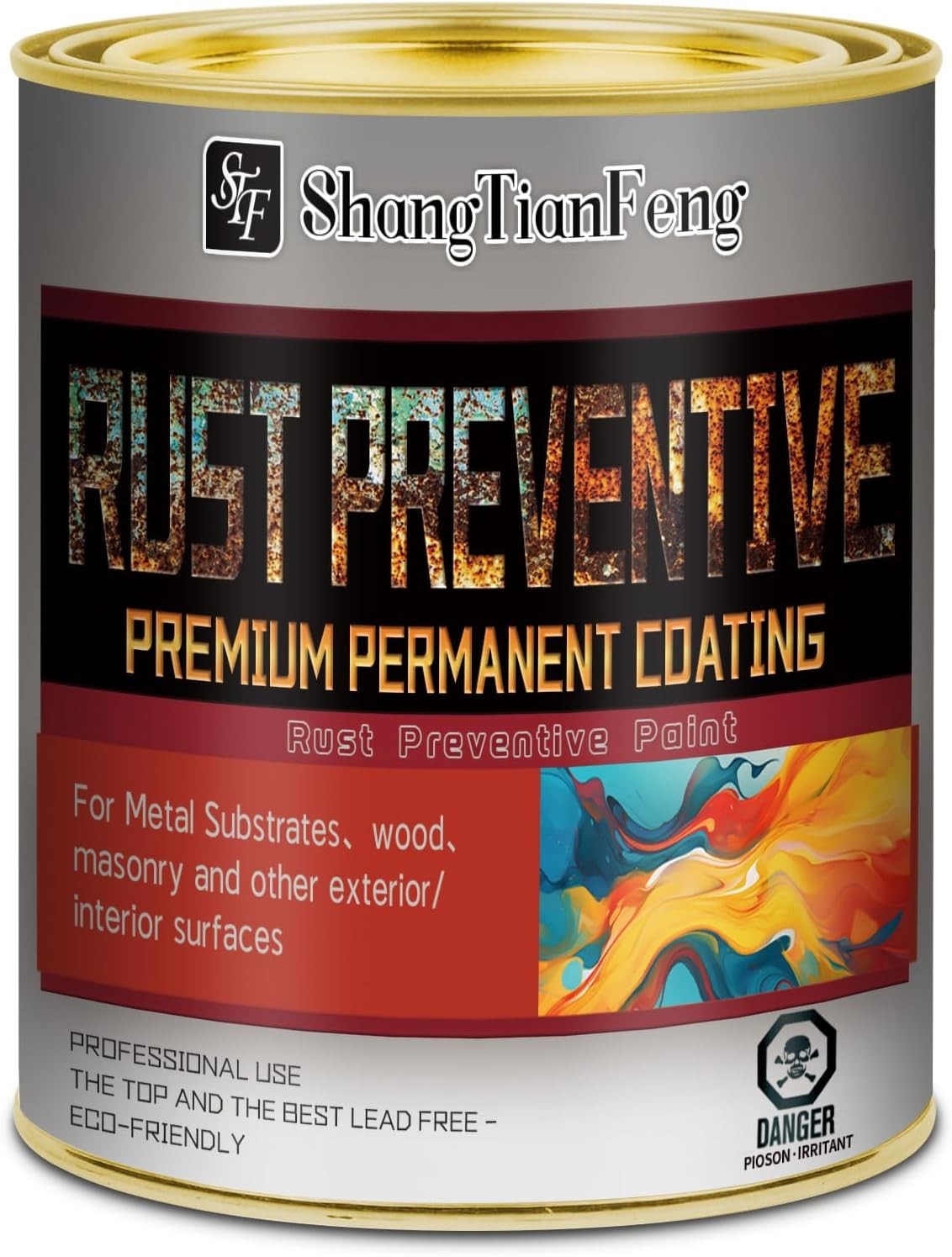 Long-Lasting Black Protective Paint – Rust and Corrosion Inhibitor, 32 Fl Oz
