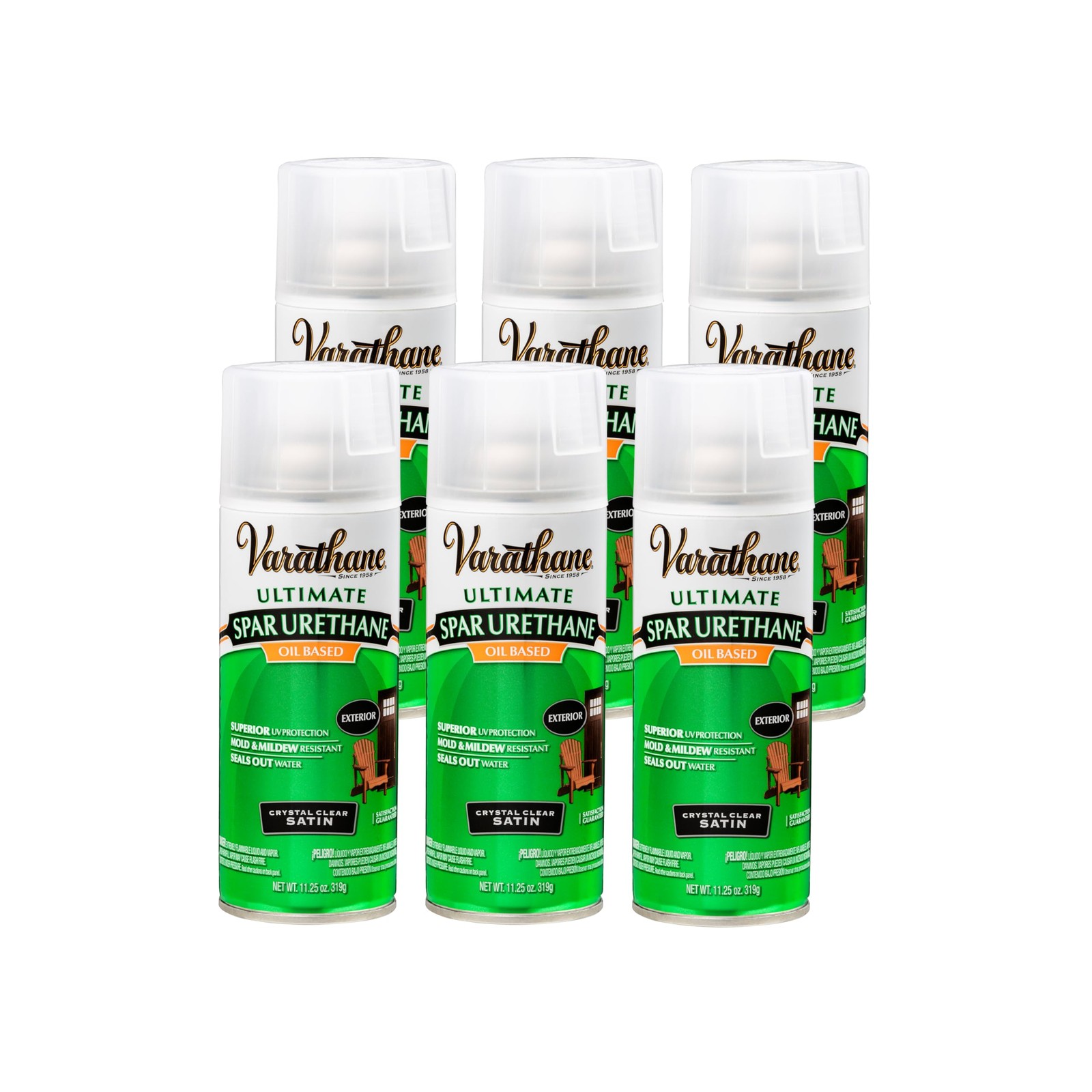 Varathane Oil-Based Ultimate Spar Urethane Spray 11.25 Oz Satin 6 Pack