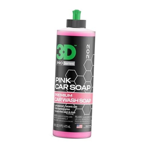 Pink Car Soap – 16 oz |pH Neutral Car Wash Soap with High 16 Fl Oz (Pack of 1)