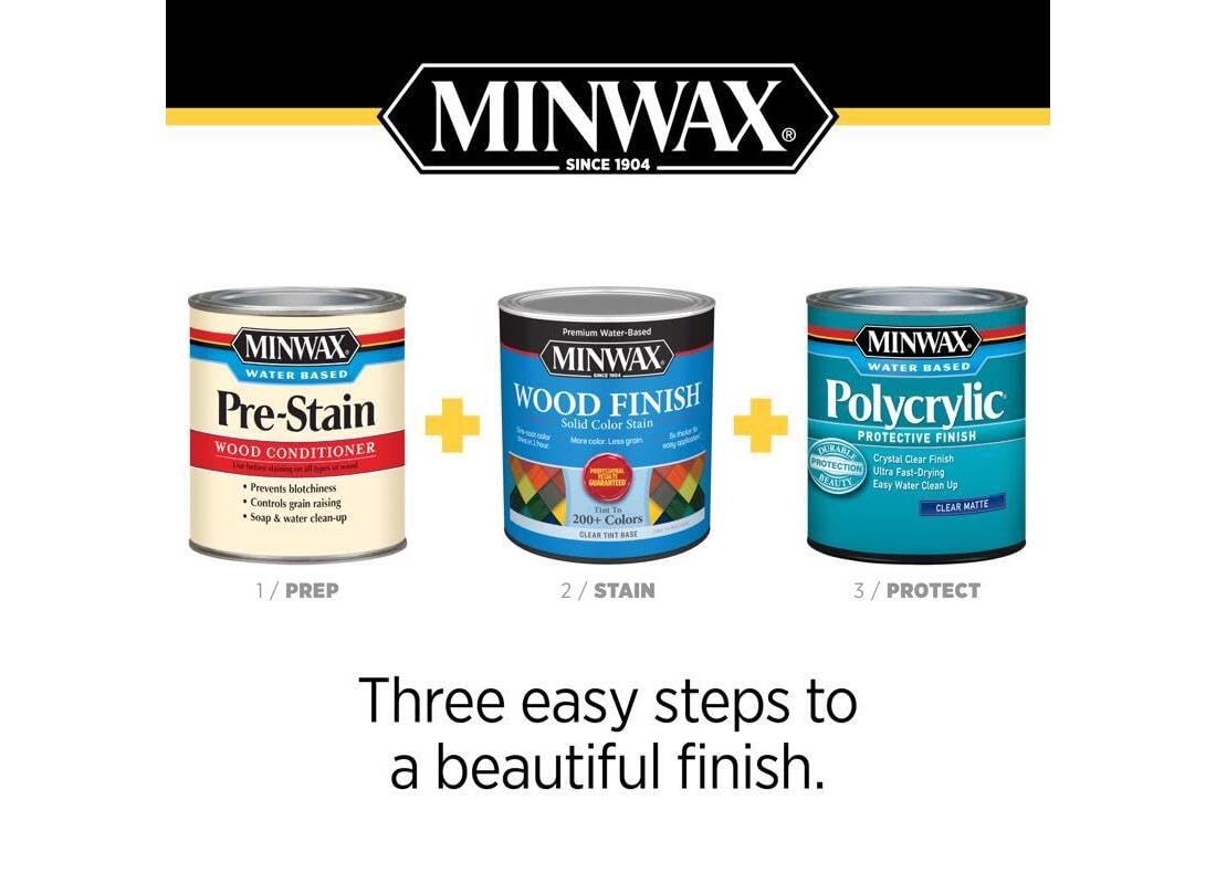 Minwax Wood Finish Water-Based Solid Color Stain White Tint Base 1 Quart 10811
