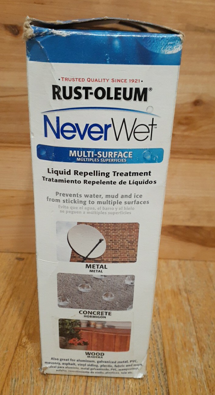 RUSTOLEUM FROSTED CLEAR NEVER WET MULTI-SURFACE KIT 2- 9oz can liquid repelling