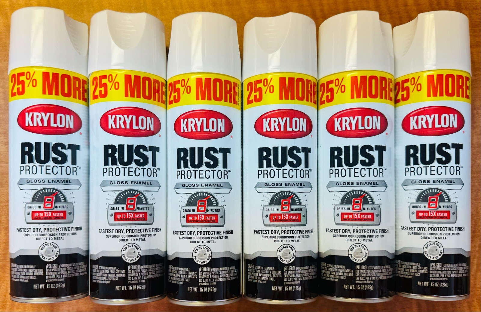 SPRAY PAINT (6-PACK/COUNT) KRYLON RUST PROTECTOR GLOSS ENAMEL 15 Oz. (WHITE)