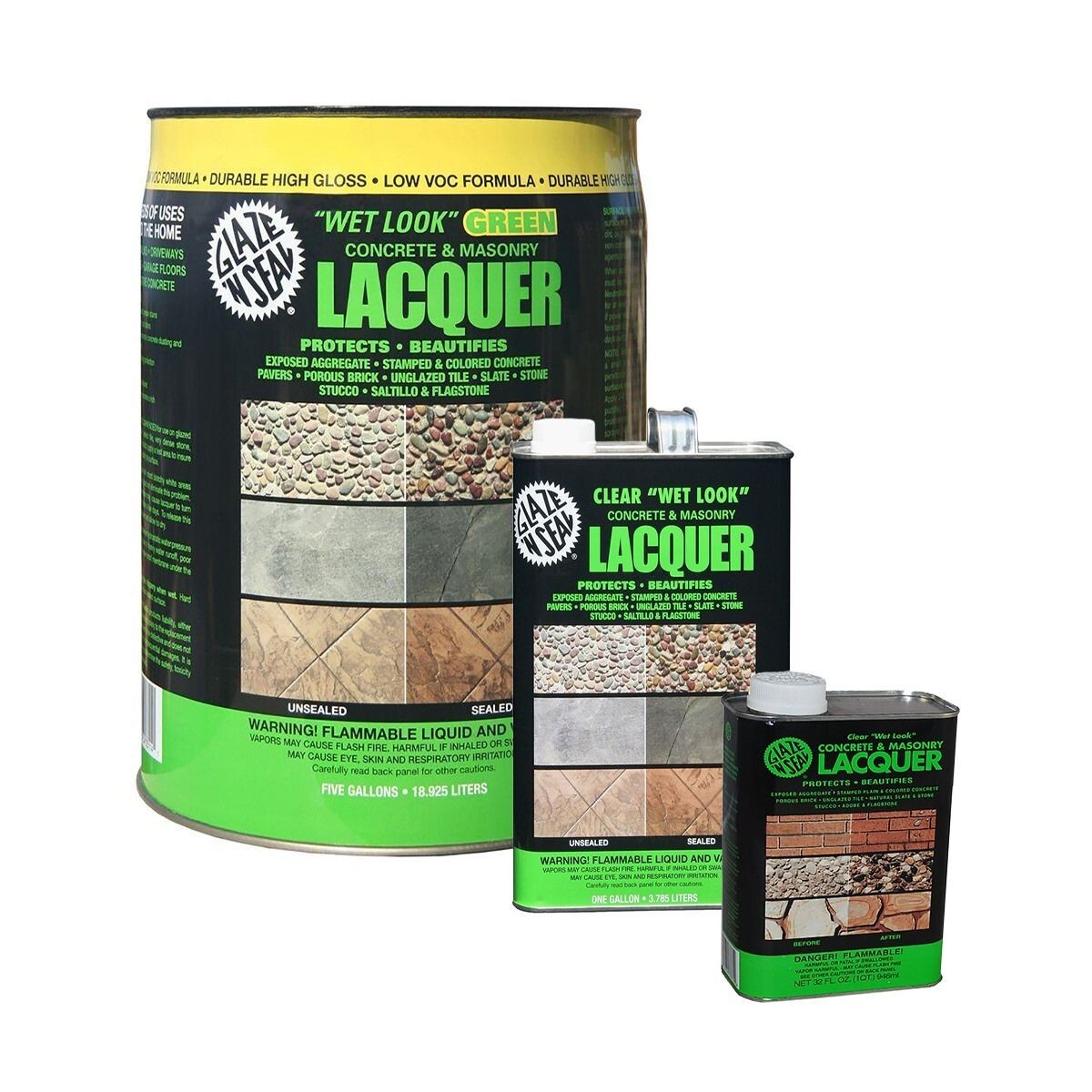 Glaze ‘N Seal Original Wet Look Green Concrete And Masonry Lacquer Sealer – Q…