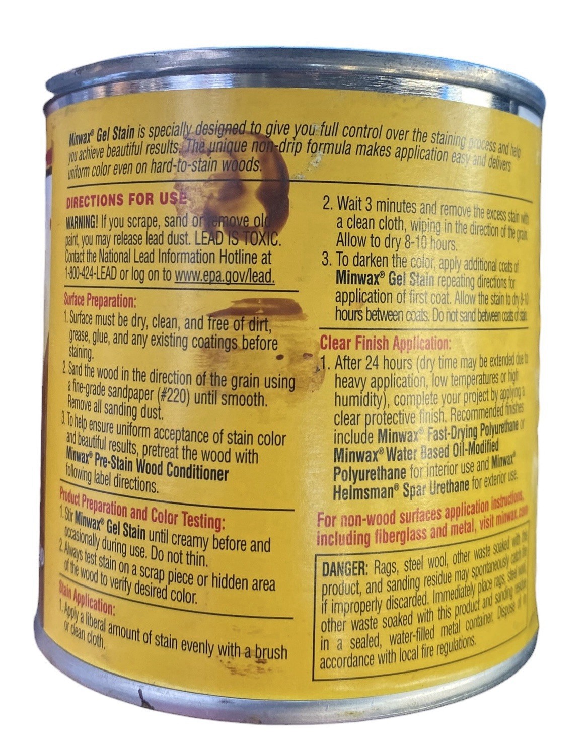 Minwax Gel Stain Cherrywood 8 fl oz 1/2 Pint Pt Interior Discontinued Weathered