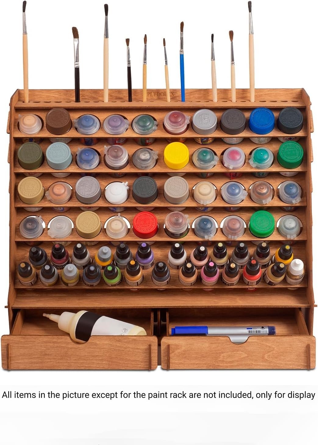Wall Paint Holder – Works For Warhammer 40K, DnD, Other Figurines – 65 Holes