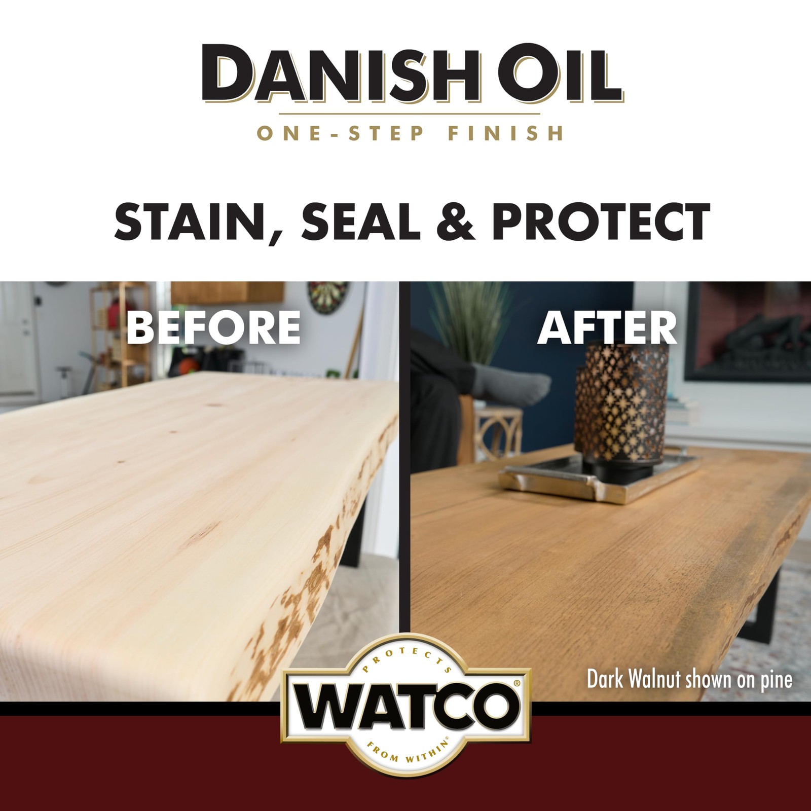 Danish Oil Wood Finish Natural Quart Enhances Protects Wood