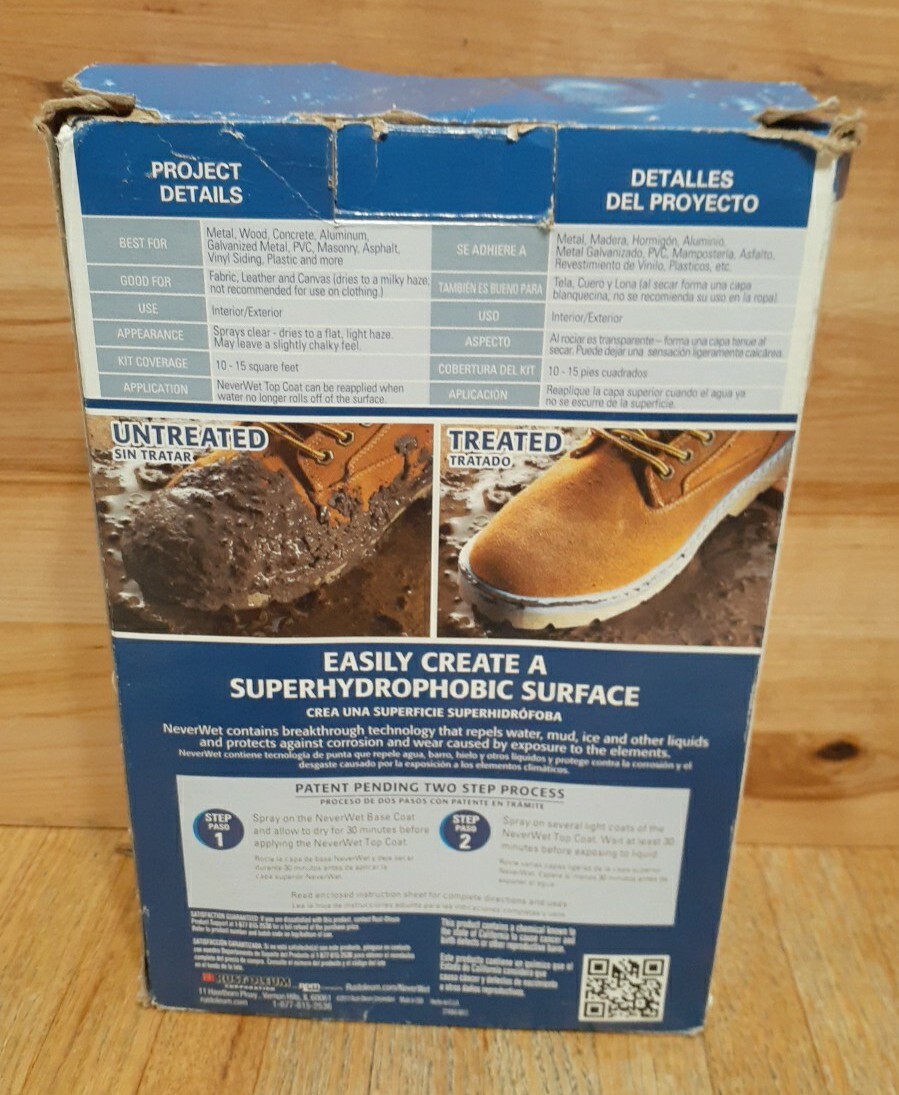 RUSTOLEUM FROSTED CLEAR NEVER WET MULTI-SURFACE KIT 2- 9oz can liquid repelling