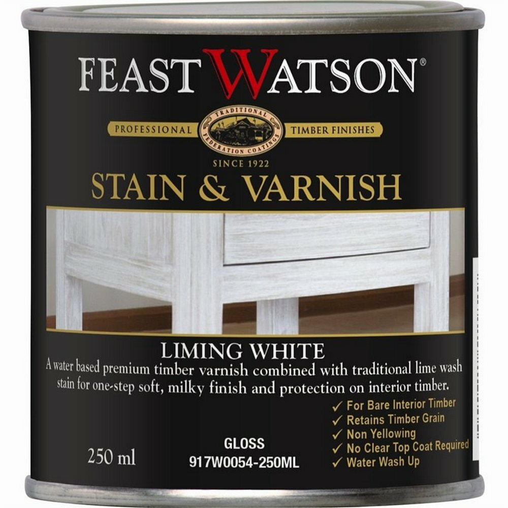 Feast Watson 1L Satin Liming White Stain And Varnish