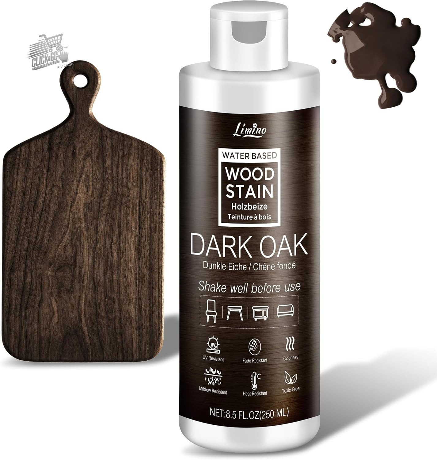 Biting Wood Base Water Impregnating Indoor Outdoor Dark Oak Gel 250ml