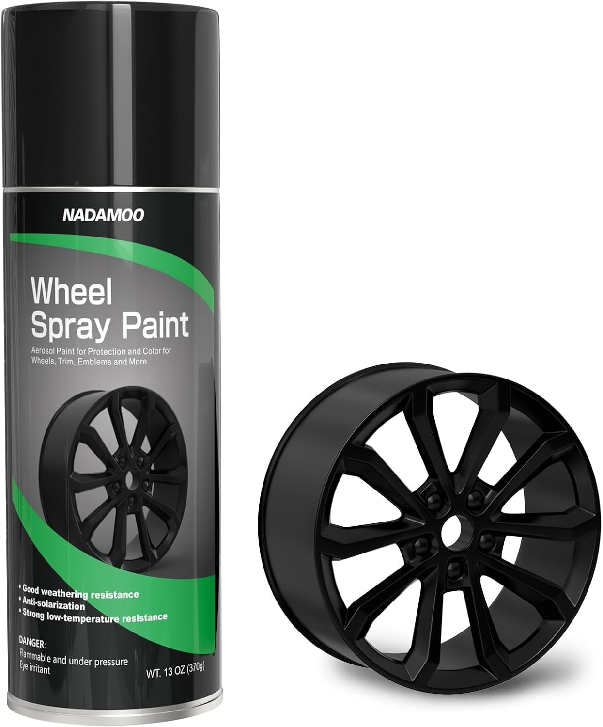 NADAMOO Aluminum Wheel Spray Paint, Semi-Gloss Aerosol Car Rim Paint for Recolor