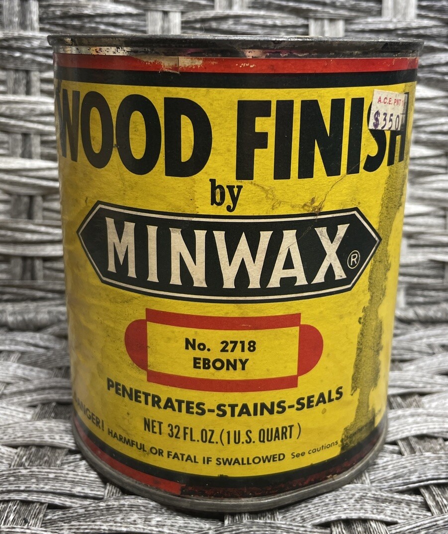 32 Fl Oz Vintage Minwax Wood Finish No. 2718 EBONY Penetrating Stain – USED
