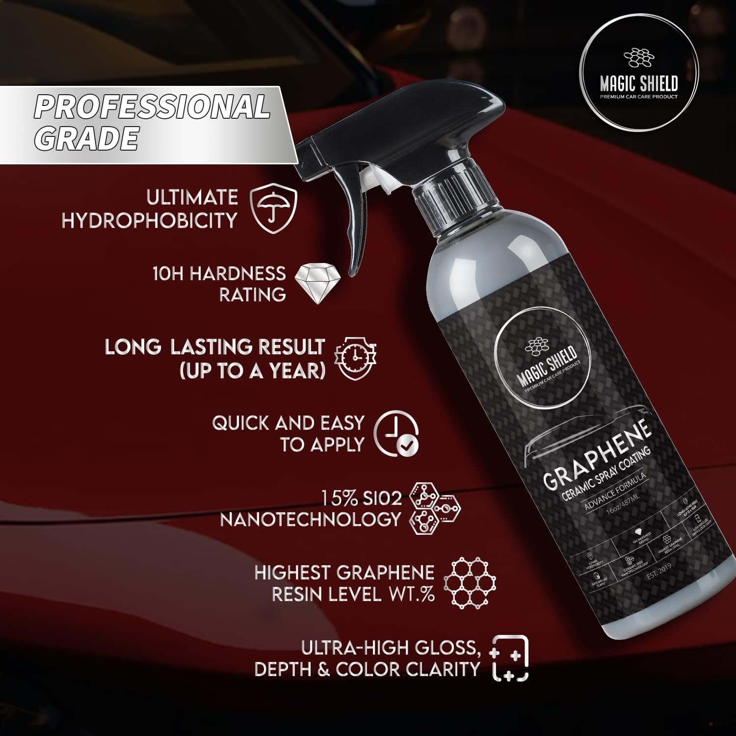 Graphene Ceramic Spray Coating – Quick & Easy Application for Cars, Motorcycl…