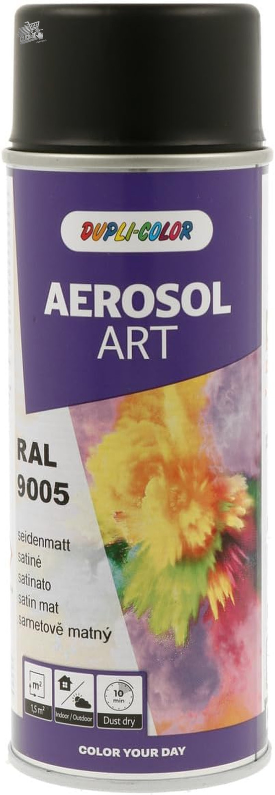 Spray Paint RAL 9005 Intense Black Satin Aerosol Art 400ml Enamel Can