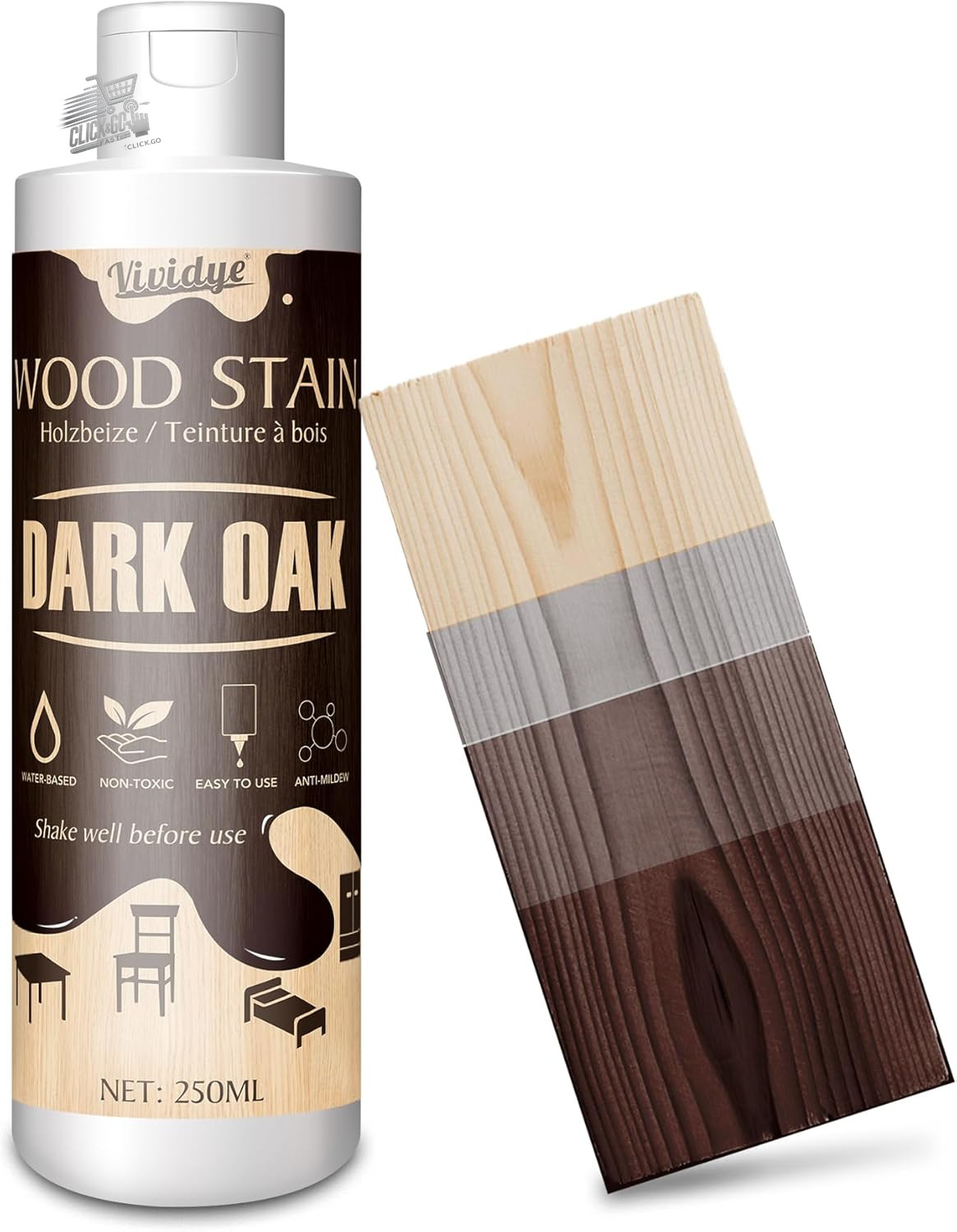 Dark Oak Wood Bite 250ml Indoor Outdoor Water Dye Furniture Doors F