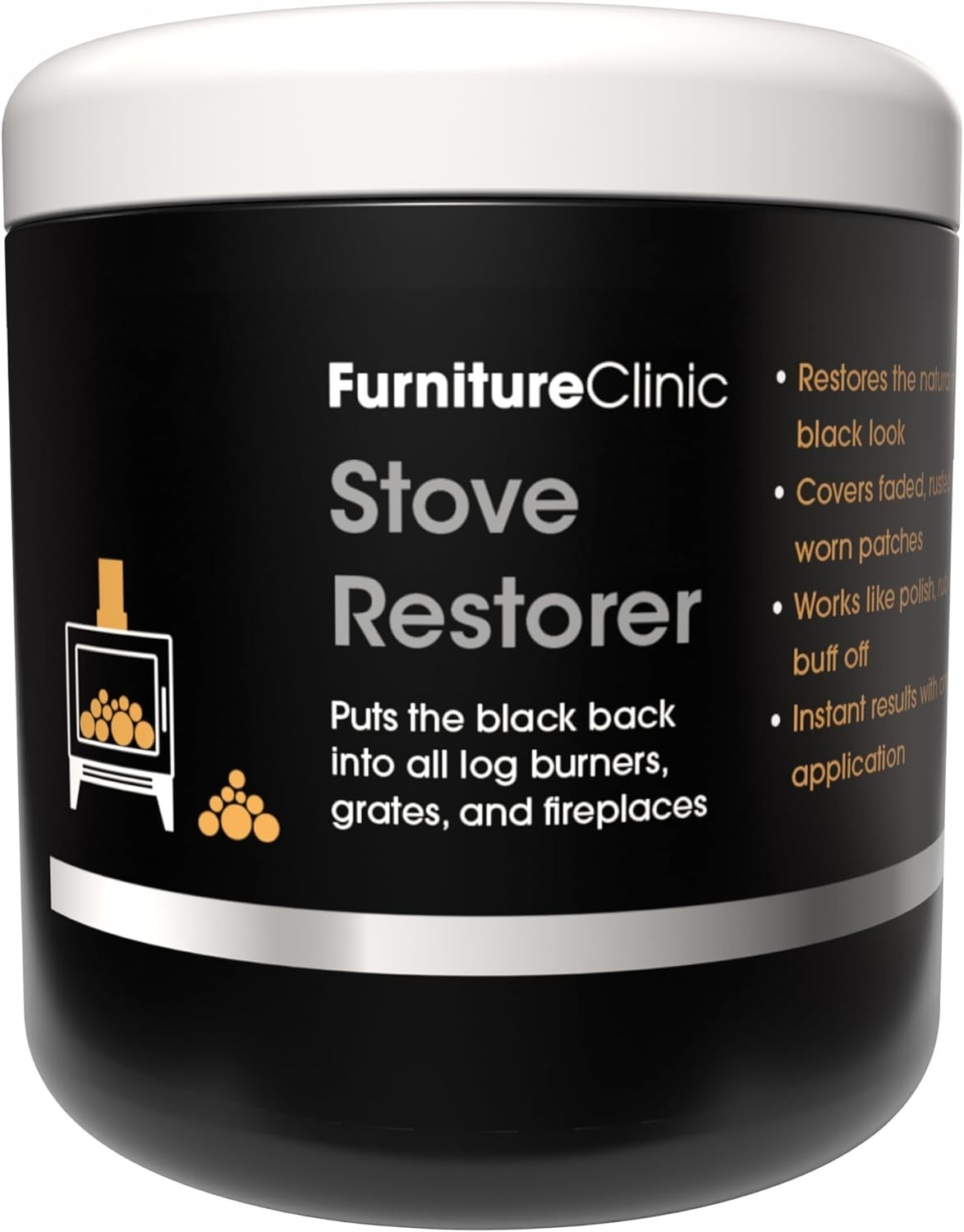 High Heat Stove Restorer Paint Matte Black for Fireplaces and Grates 8.5oz