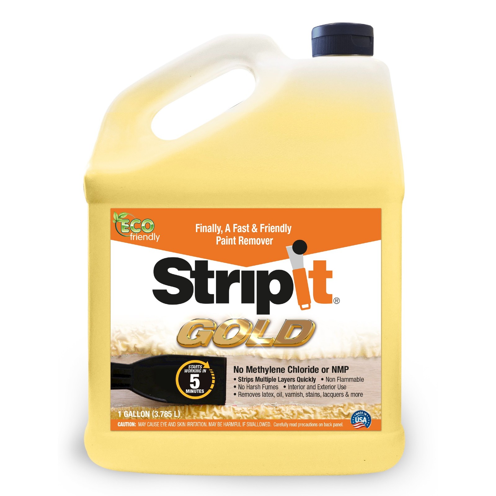 Eco-Friendly Paint Remover by StripIt GOLD, No Harsh Fumes (32 Oz. & 1 Gallon)