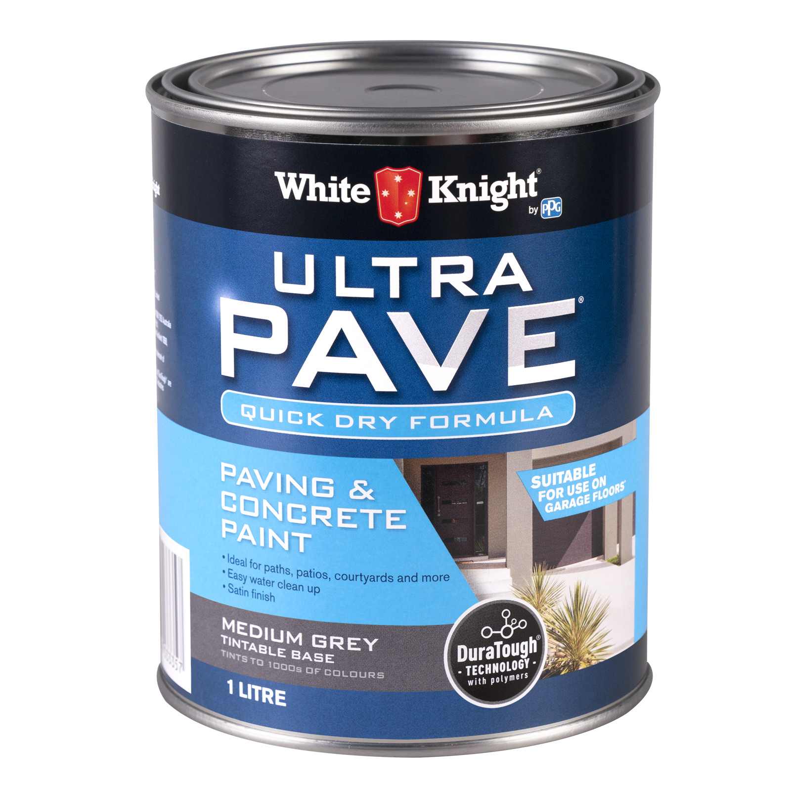 White Knight Ultra Pave 1L Medium Grey Quick Dry Paving and Concrete Paint