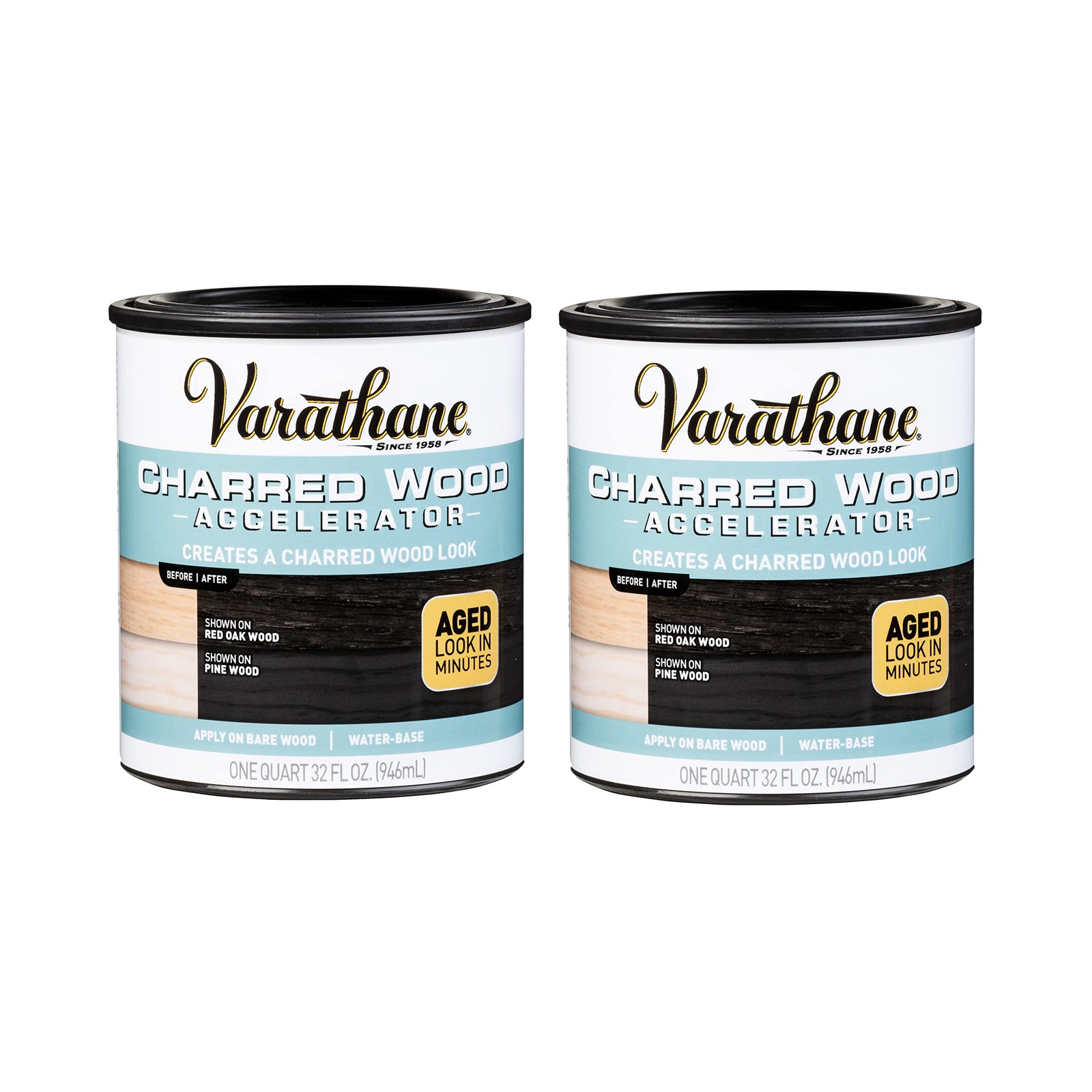 Varathane Charred Black Wood Stain Pack Of 2 Aged Wood Accelerator Quart