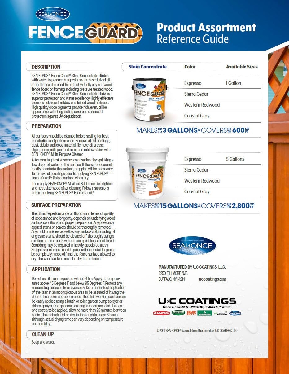 Fence Guard Water-Repellent Wood Stain, Espresso, 1 Gallon
