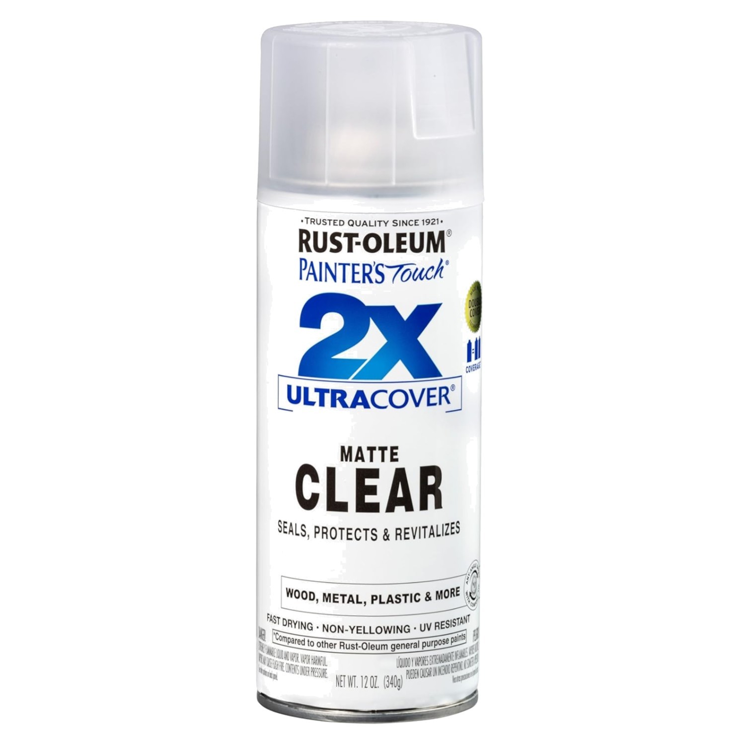 CLEAR COAT Spray Paint Matte Clear 12 Oz Ultra Coverage Fast Dry Interior/Exteri
