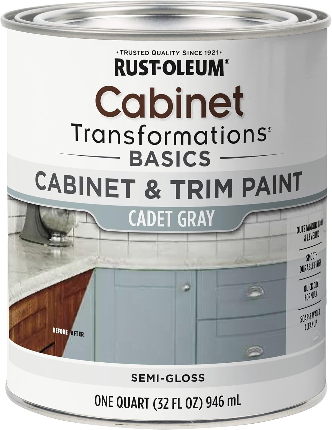 372012 Transformations Basics Cabinet & Trim Paint, Quart, Black