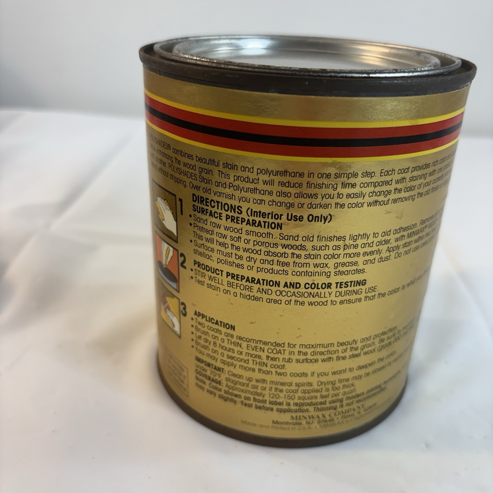 Minwax Polyshades Wood Stains, Satin Honey Pine 1 qt. 310 Made In The USA Vtg.