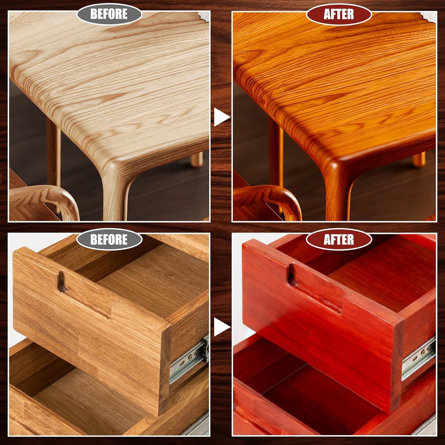Red Cherry Wood Stain – Water Based Varnish for Indoor & Outdoor Use