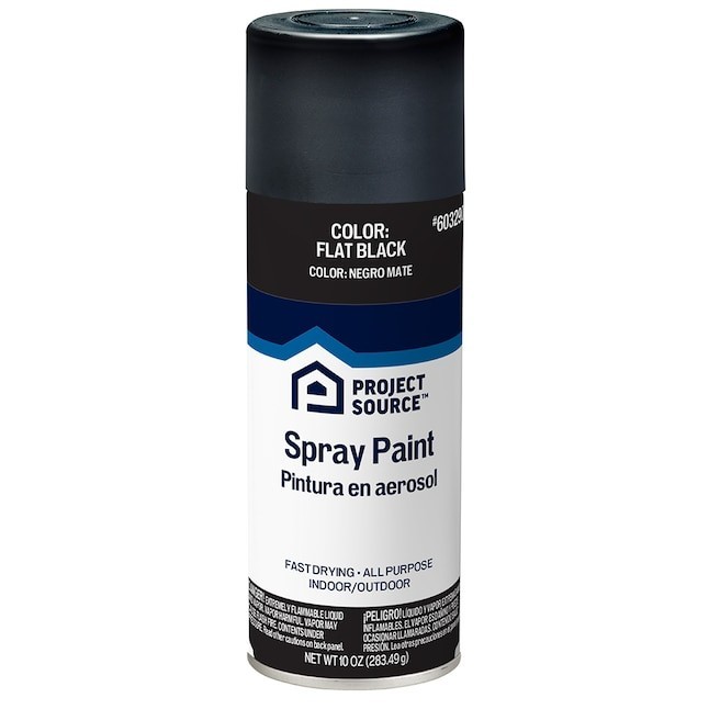 Project Source Flat Black Oil-based Spray paint ( NET WT. 10-oz )
