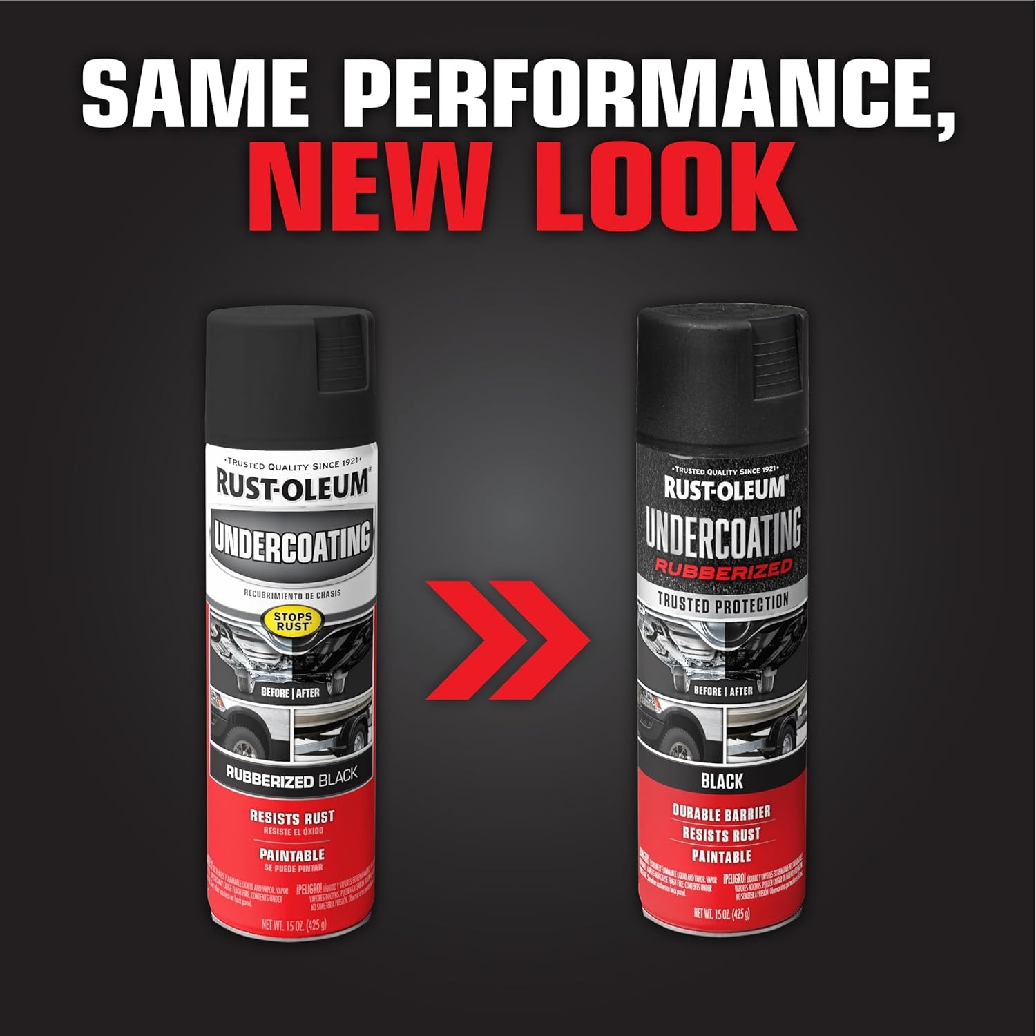 Rust-Oleum 248657-6PK Stops Rust Undercoating Spray, 15 Oz, Rubberized Black, 6