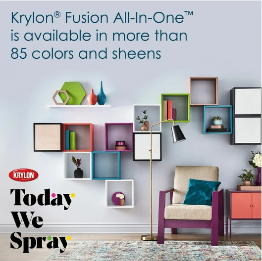 Krylon Fusion All In One 12 oz Matte Deep Gray Spray Paint Indoor Outdoor Use