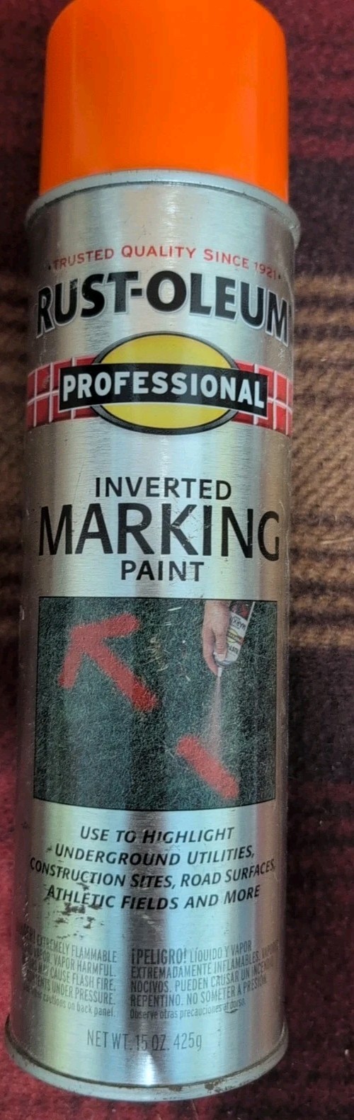 Rust Oleum Professional Inverted Marking Spray Paint 15 Oz Fluorescent Red Or…