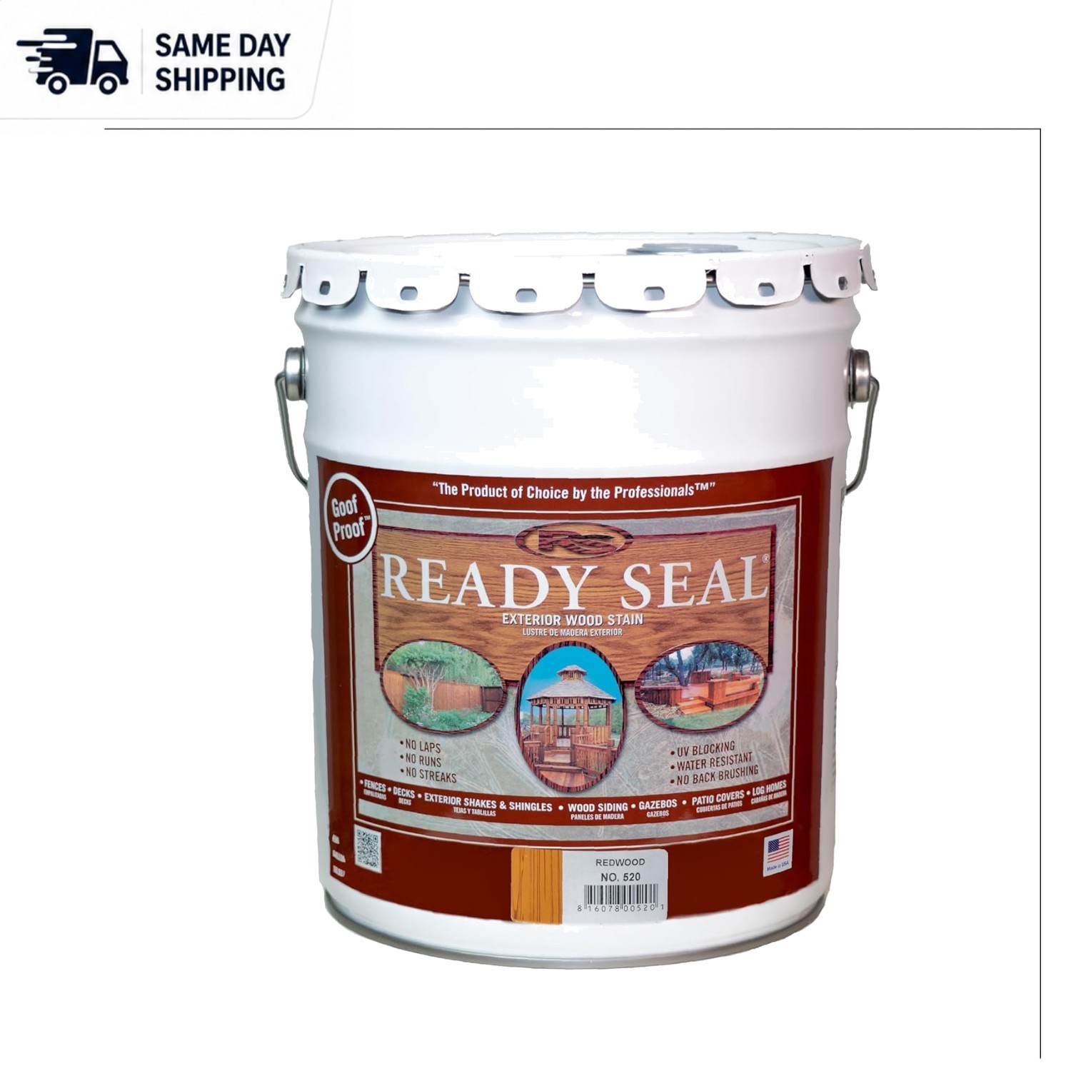 Durable 5 Gallon Redwood Oil-Based Stain & Sealer – Ideal for Decks and Fences