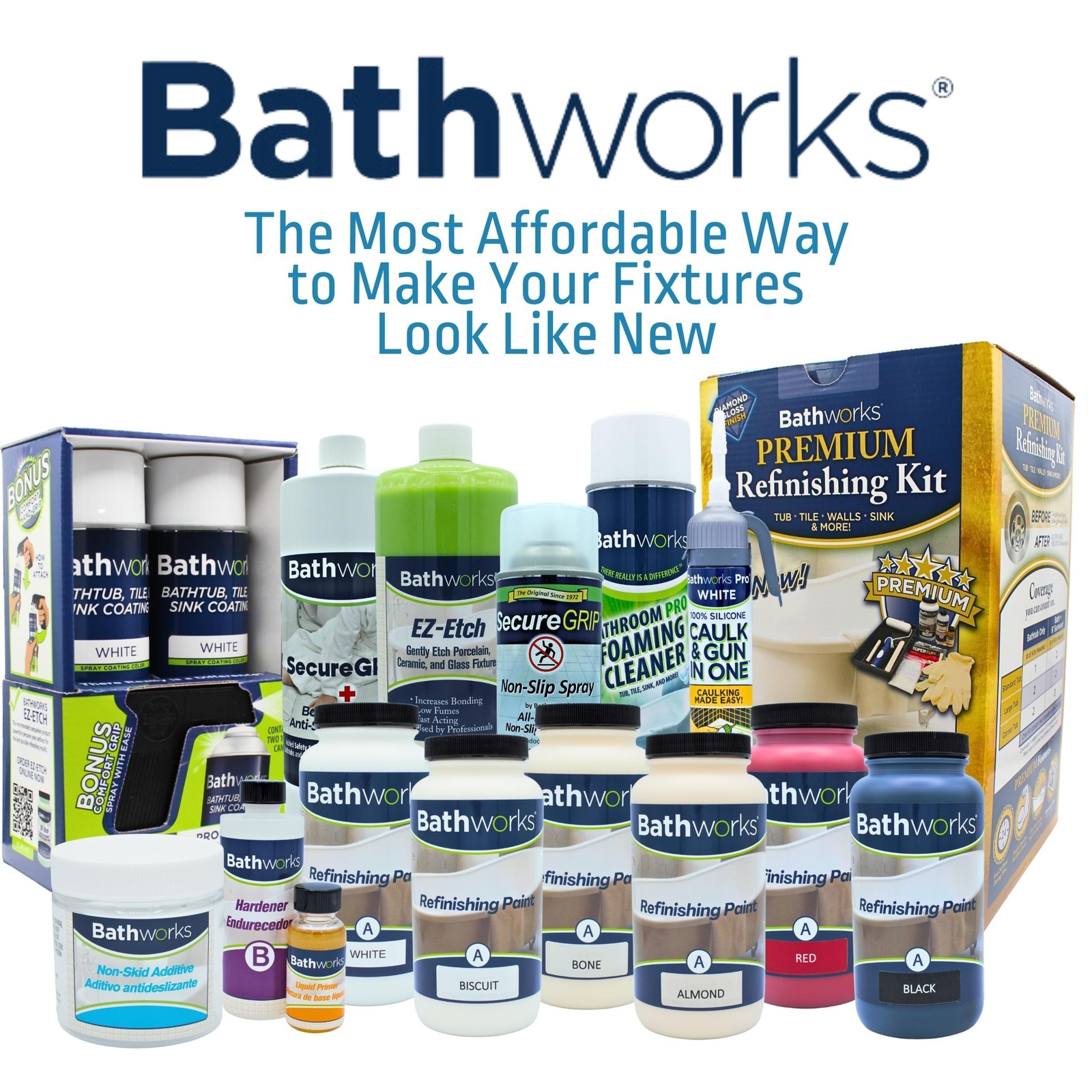 Bathworks Roll-On Refinishing Kit with Non-Slip Additive – 22 fl oz, High Glo…