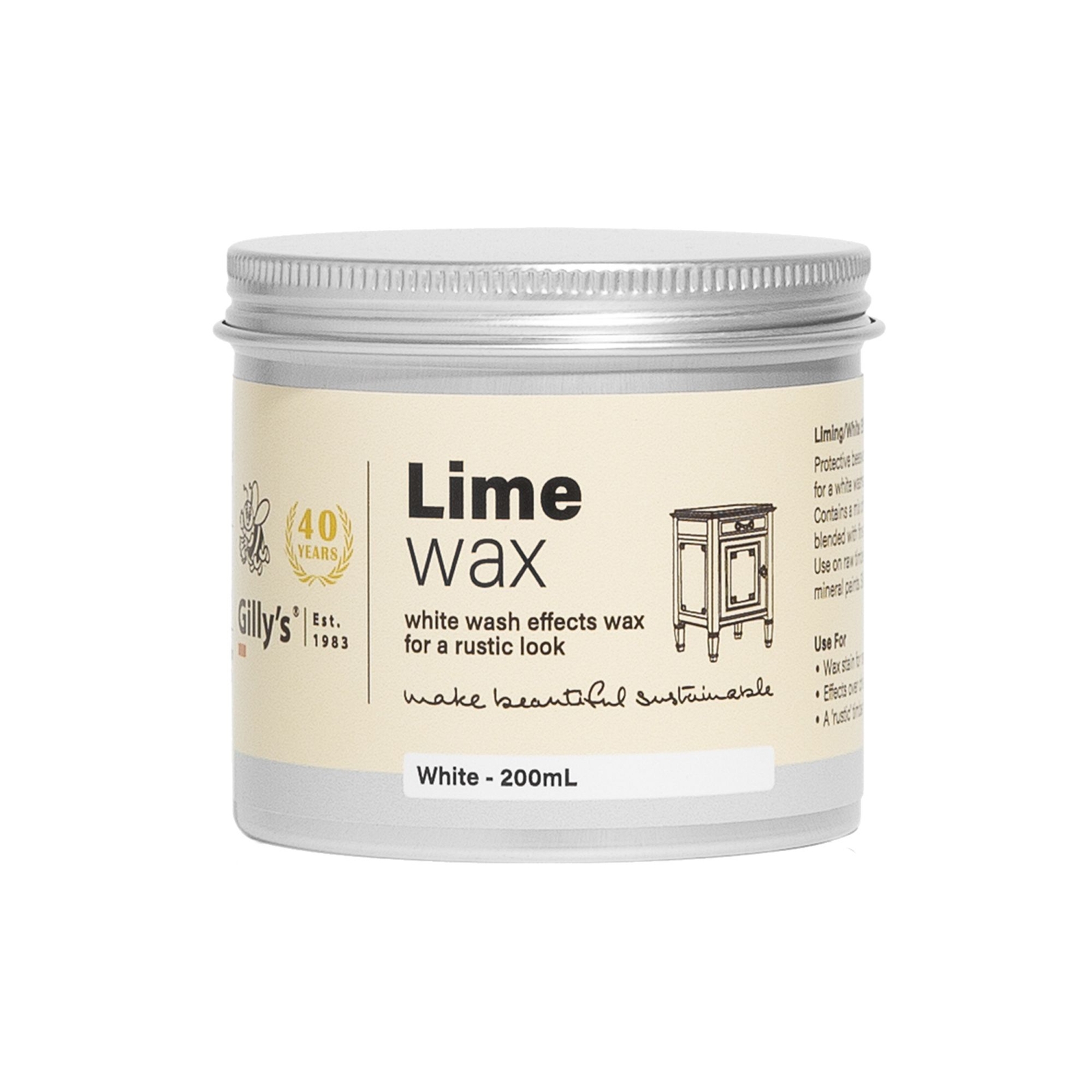 Gilly’s Lime Wax 200ml – White Wash Effects Wax
