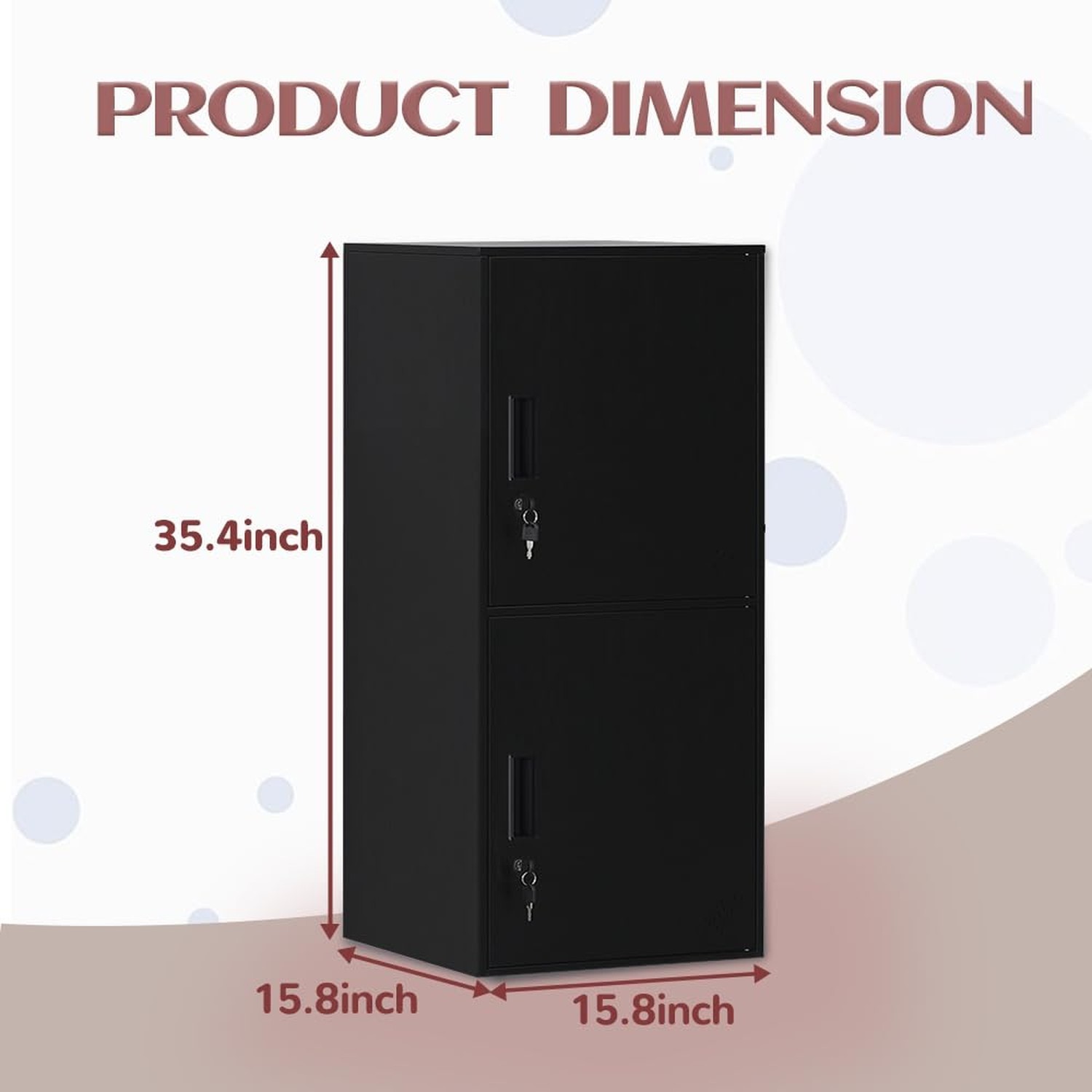 2 Door Metal Vertical Storage Locker for Kids Bedroom, Children Room, School,…