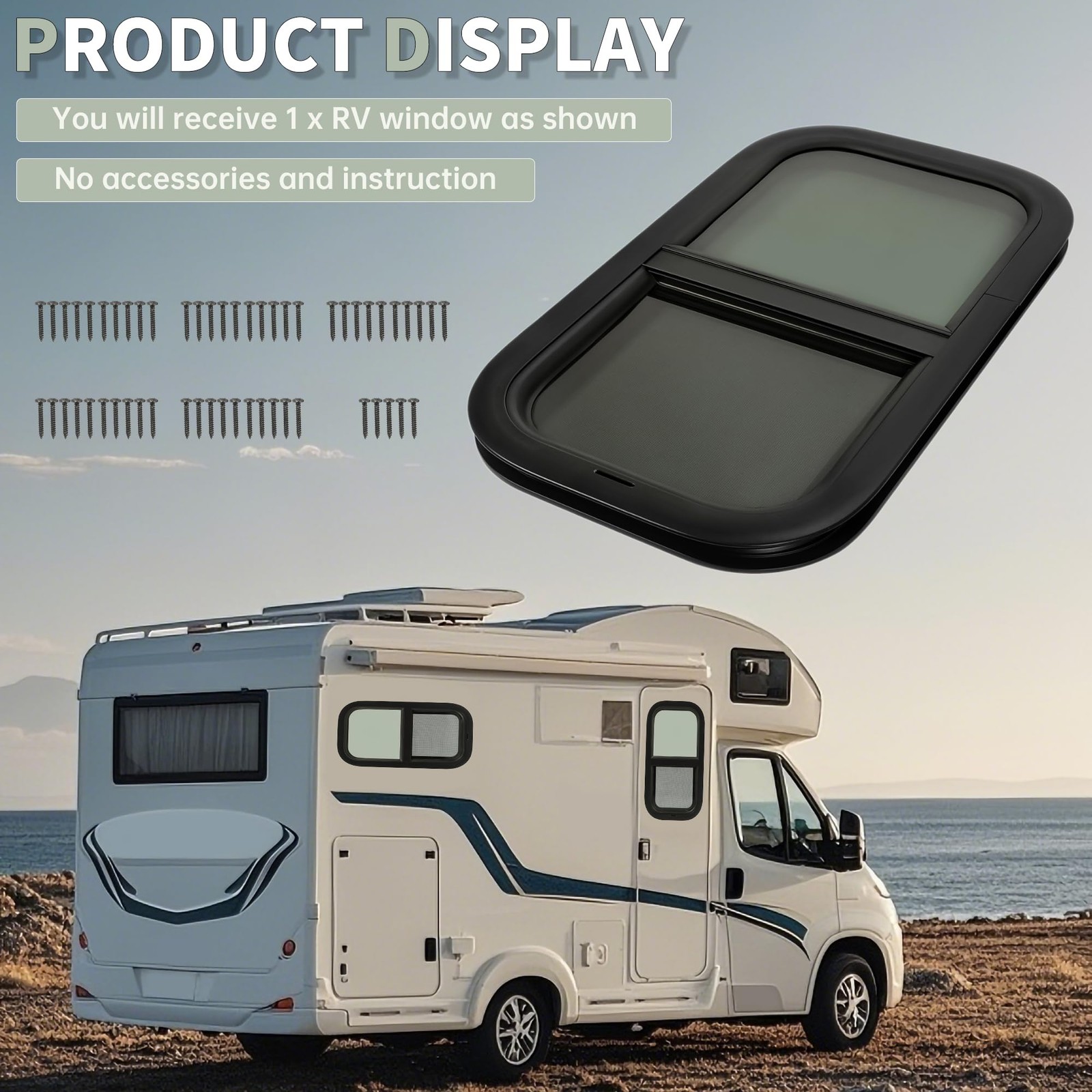 Hecasa Vertical Rv Window 12 W X 22 H Replacement Cargo Trailer Windows For