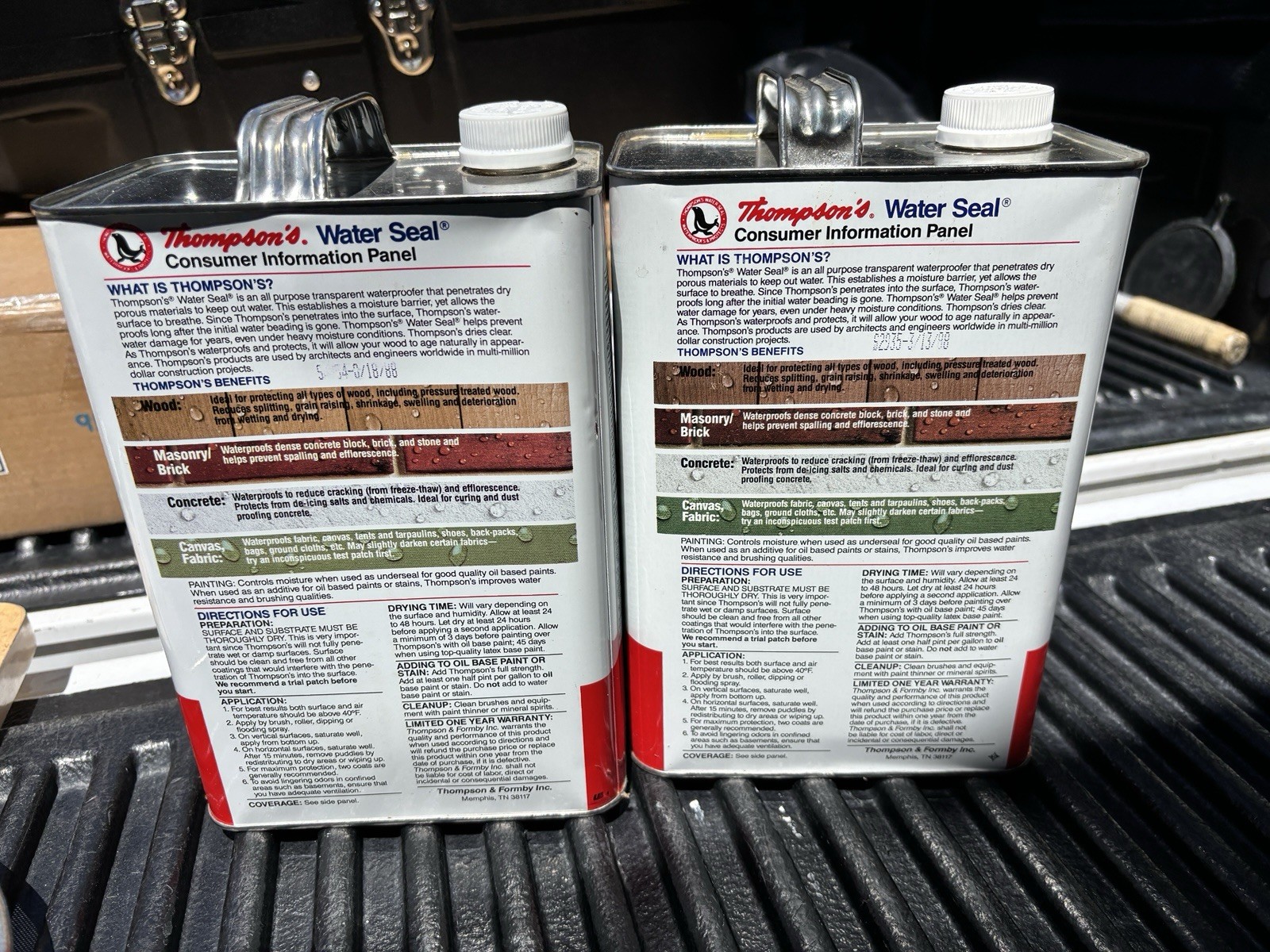 2 Thompson’s WaterSeal Multi‑Surface Waterproofer Clear 1 Gallon Each New Sealed
