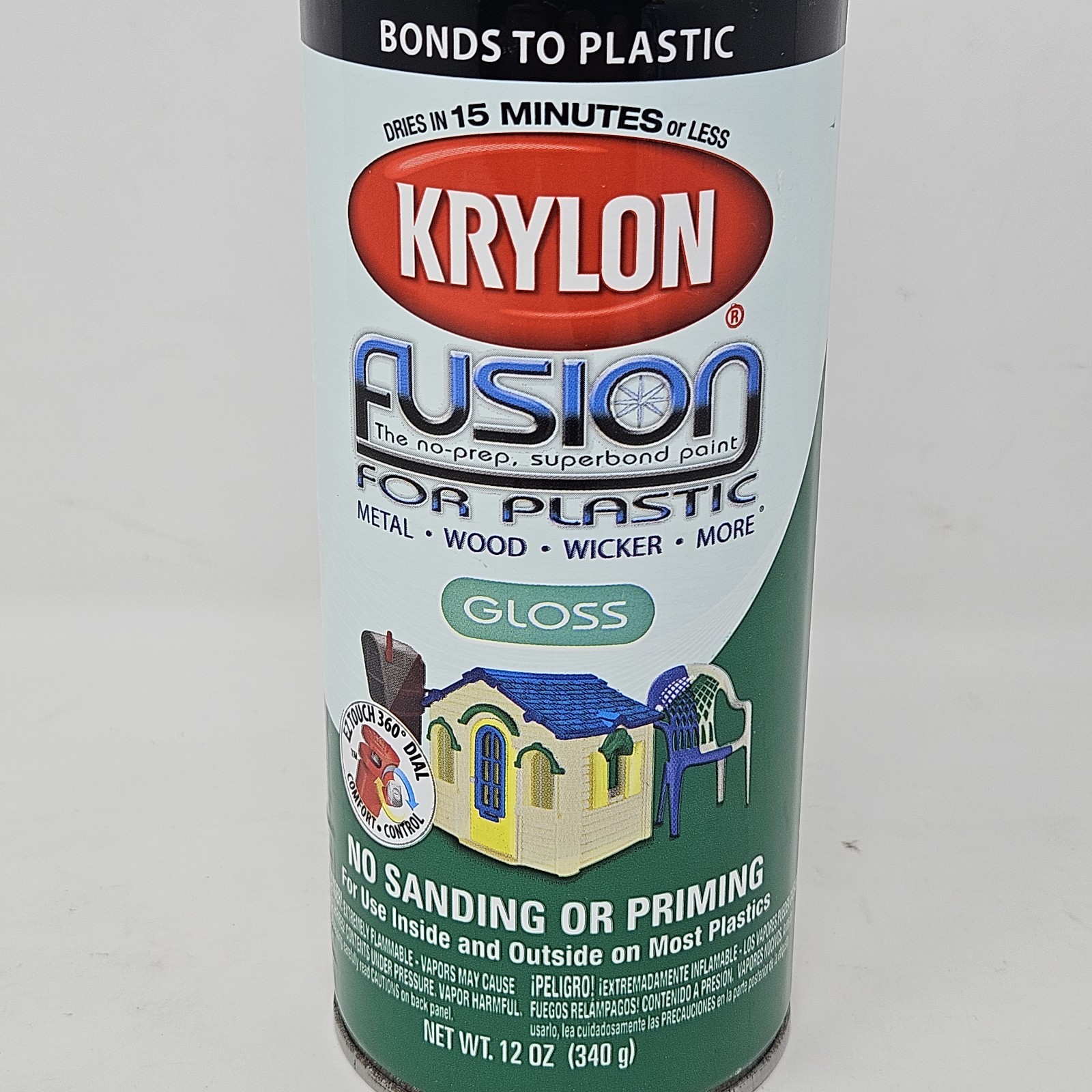 Krylon Gloss Spring Grass / Safety Green Fusion for Plastic Spray Paint 12 oz