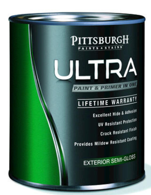 Pittsburgh Paints & Stains® Ultra Exterior Semi-Gloss White Latex Paint & Pr 1 Q