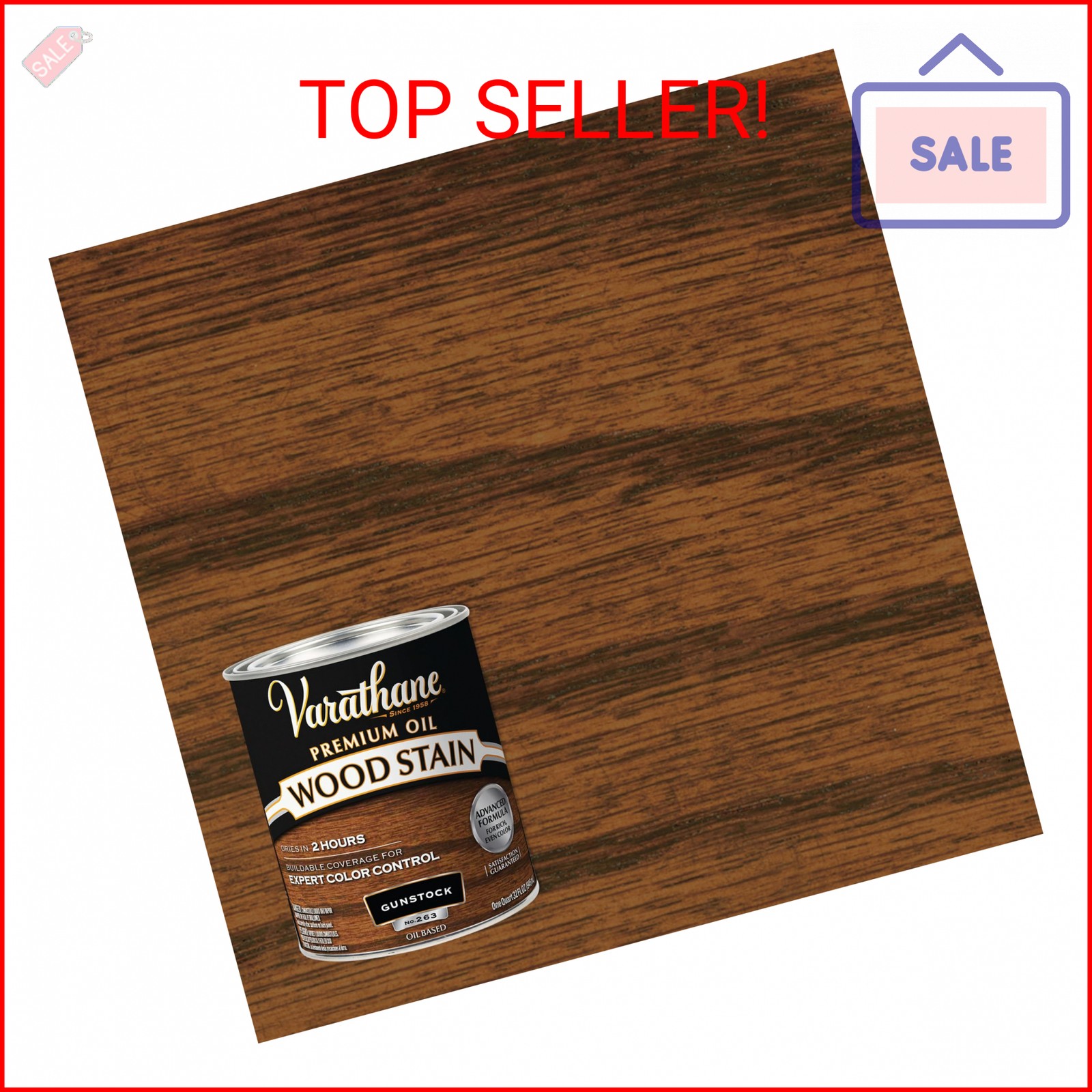 Varathane 1 qt Rust-Oleum Brands 211728H Gunstock Varathane Oil-Based Interior W