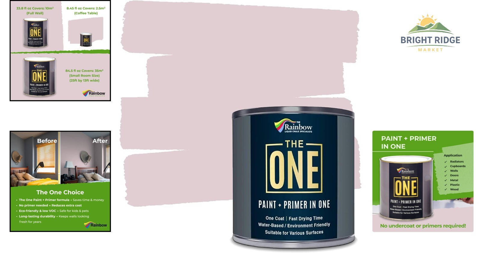 All-In-One Paint and Primer in Pink Satin, 8.5 Fl Oz for Indoor and Outdoor Use