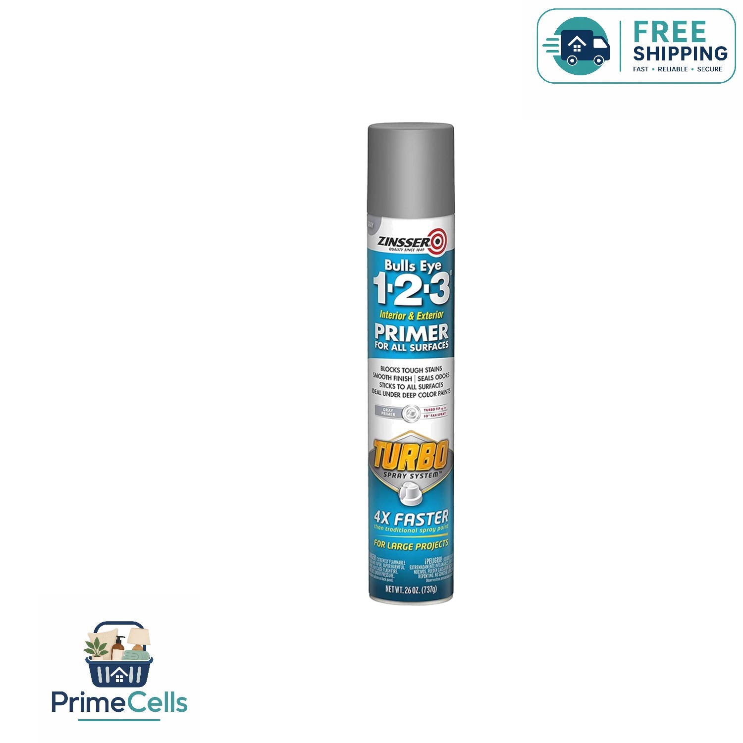 Professional Quality 26 oz Gray Primer Spray – Quick Cure & Easy Application