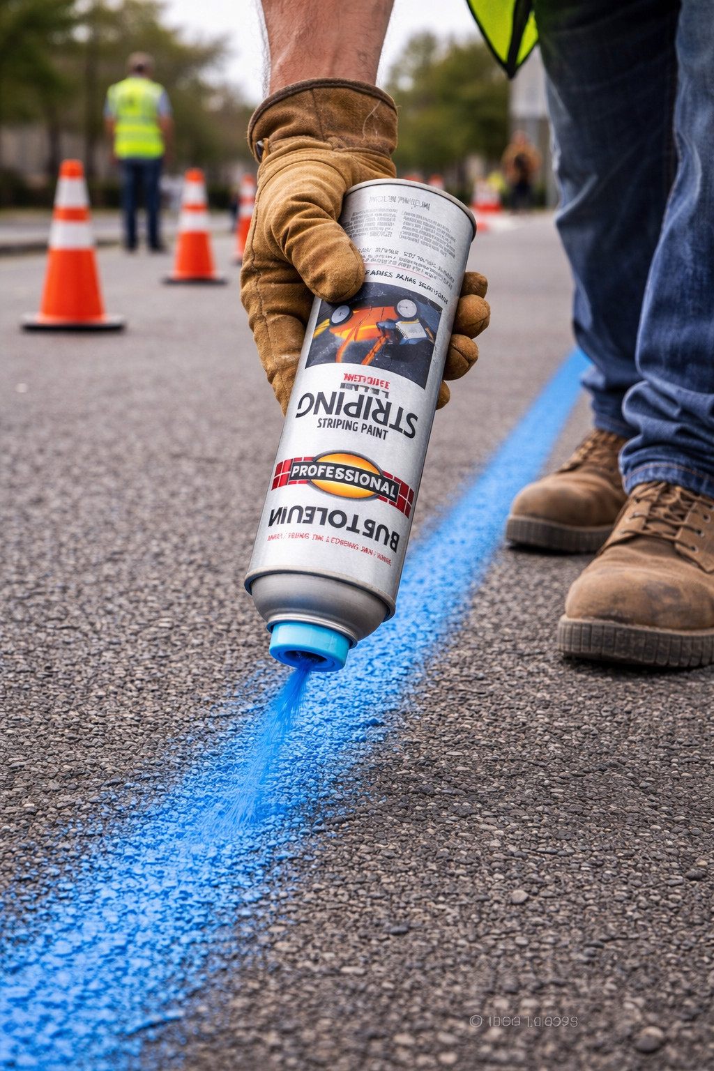 Blue, Rust-Oleum Professional Inverted Striping Paint Spray-2526838, 18 oz