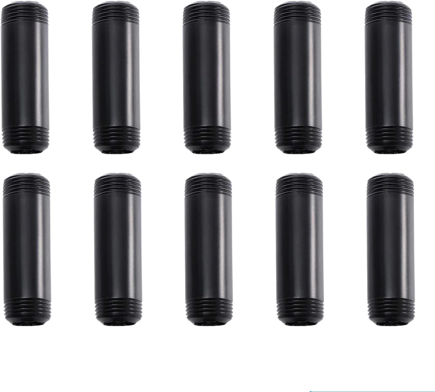 3/4″ x 4″ Black Painted Iron Pipe, Home TZH 10 Pack Threaded Black Paint Finish