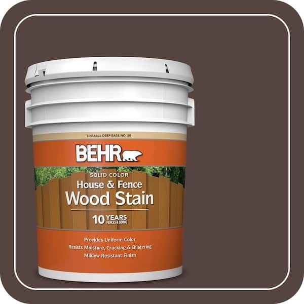 1 & 5 gal. #PFC-25 Dark Walnut Solid Color House and Fence Exterior Wood Stain