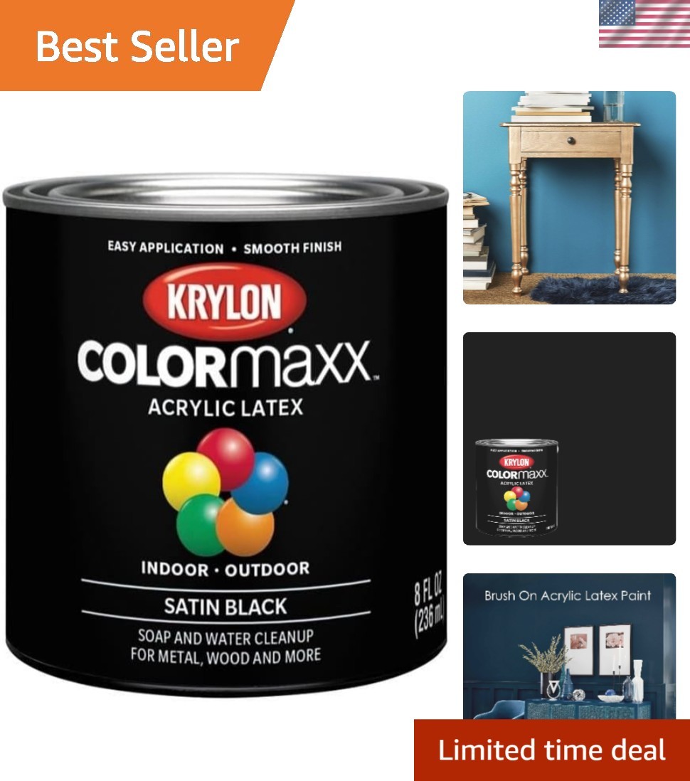 COLORmaxx Brush-On, Satin, Black, 1/2 Pint