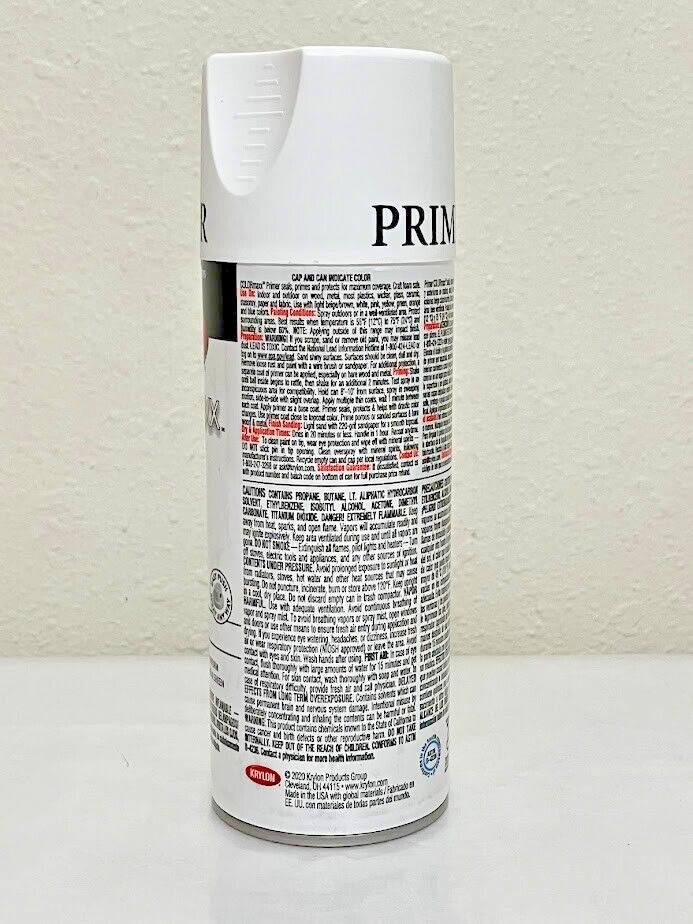 Krylon Colormaxx ~ Primer White ~ Spray Paint 12oz 5584 Seals & Protects