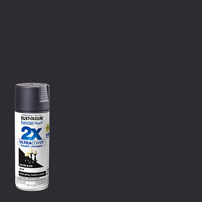 Rust-Oleum 346951 Painter’s Touch 2X Spray Paint, Satin Canyon Black, 12-oz. –