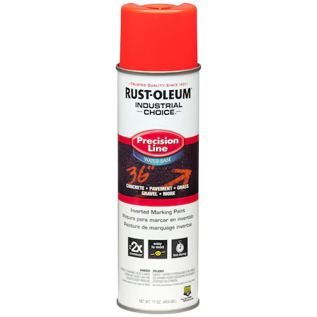 Rust-Oleum 203037 Precision Line Marking Paint, 20 Oz, Fluorescent Red/Orange,